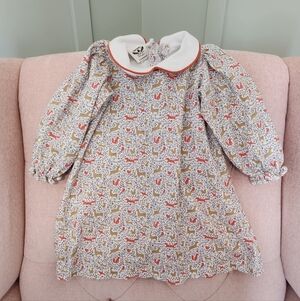 The Oaks Apparel 3t Smocked Brand Fox Woodland Animals Dress